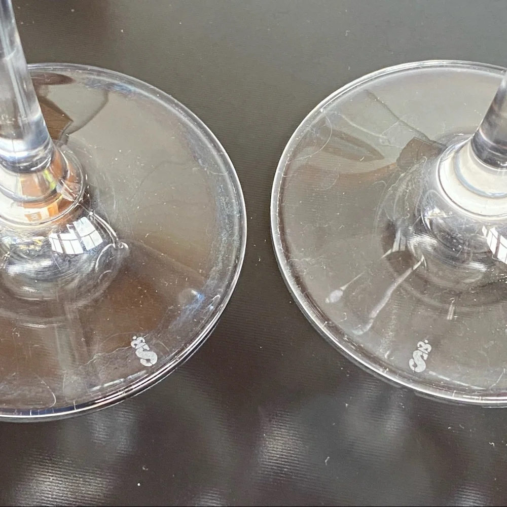 Spiegelau Wine Glasses 8-7/8” Pair Of Older Crown‎ S Logo 14 Oz.